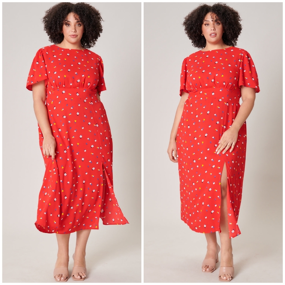 SUGARLIPS Curvy Mon Cheri Bloom Floral Midi Dress - Picture 6 of 10